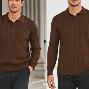 Sweater Drop collar -Brown