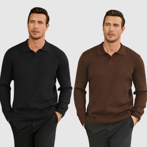Sweater Drop collar -Black & Brown