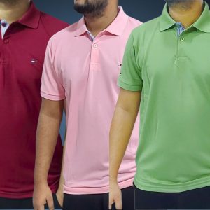 Tommy polo - Maroon, Pink & Lime
