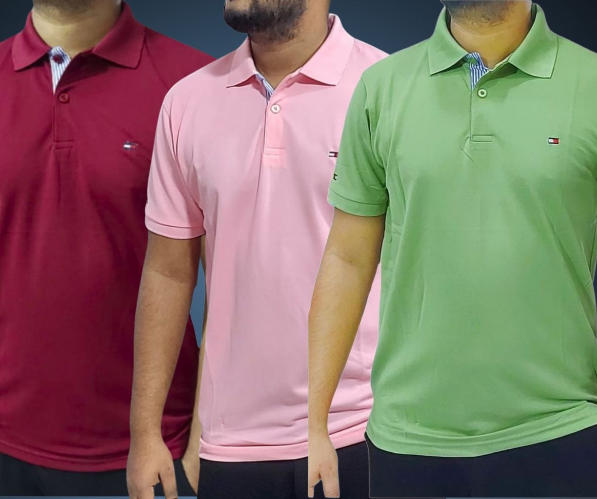 Tommy polo - Maroon, Pink & Lime