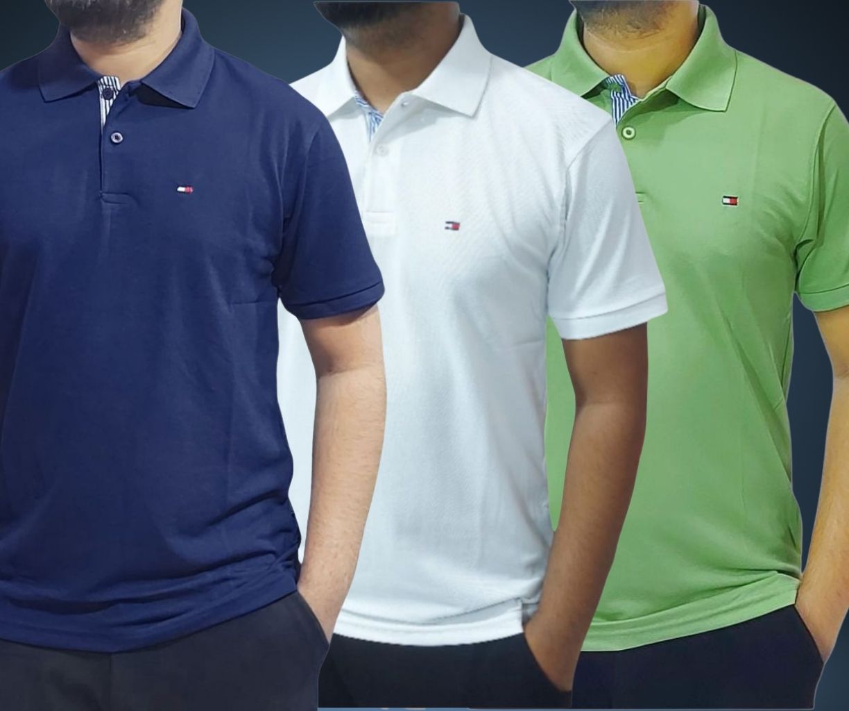 Tommy polo - Navy, White & Lime