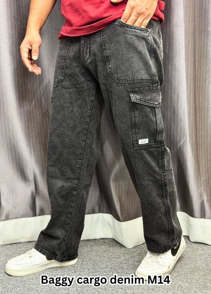 Baggy Cargo Denim M14 (Black)