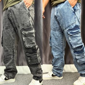 Baggy Cargo Denim M10 & M13 - (Ash & Light blue)