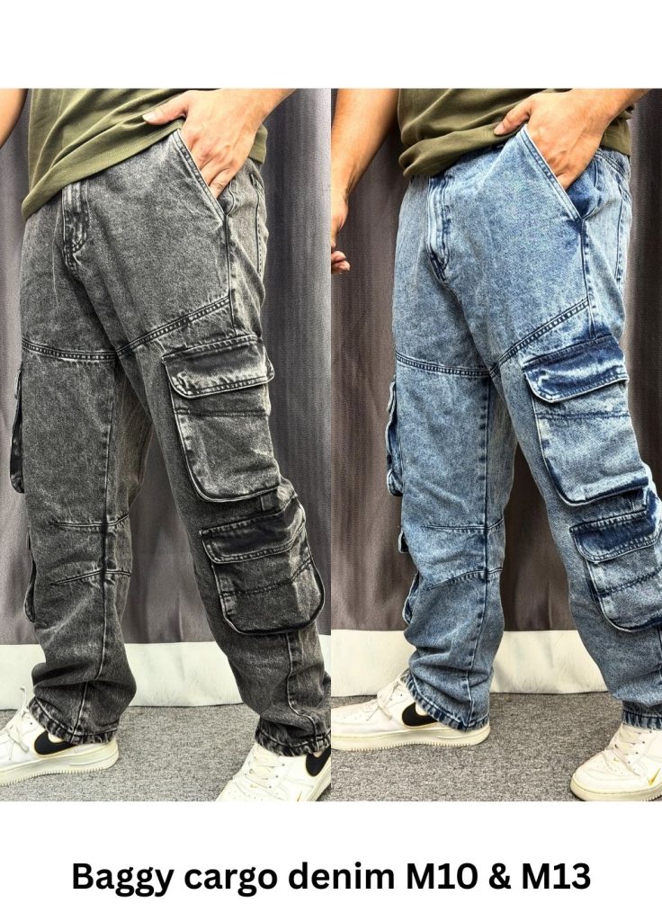 Baggy Cargo Denim M10 & M13 - (Ash & Light blue)