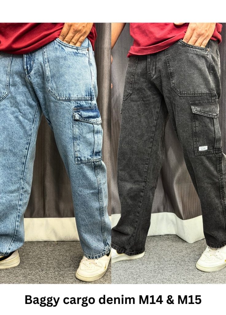 Baggy Cargo Denim M14 & M15 - (Black & Blue)
