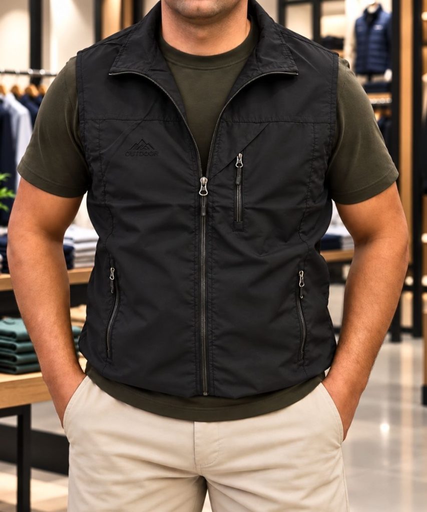 Sleeve less jacket M1 - Black