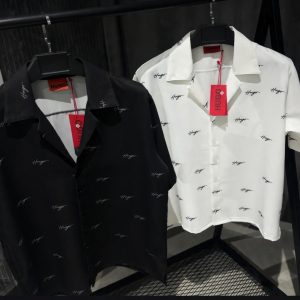 Printed cuban shirt M1 - Black & White